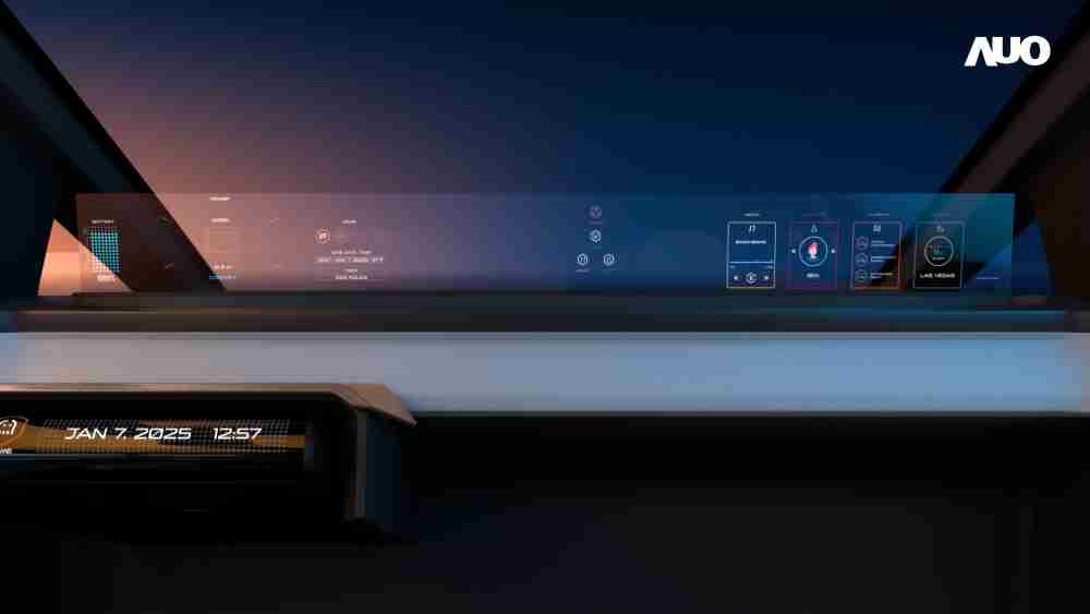 JDB电子无界透明显示接口(Horizon Image Glass)透过车运算方案整合仪表板、、中控台及副驾显示器，，，，一体式全景呈现，，，提供乘用者清晰的前方视野、、行车必要信息与娱乐功能