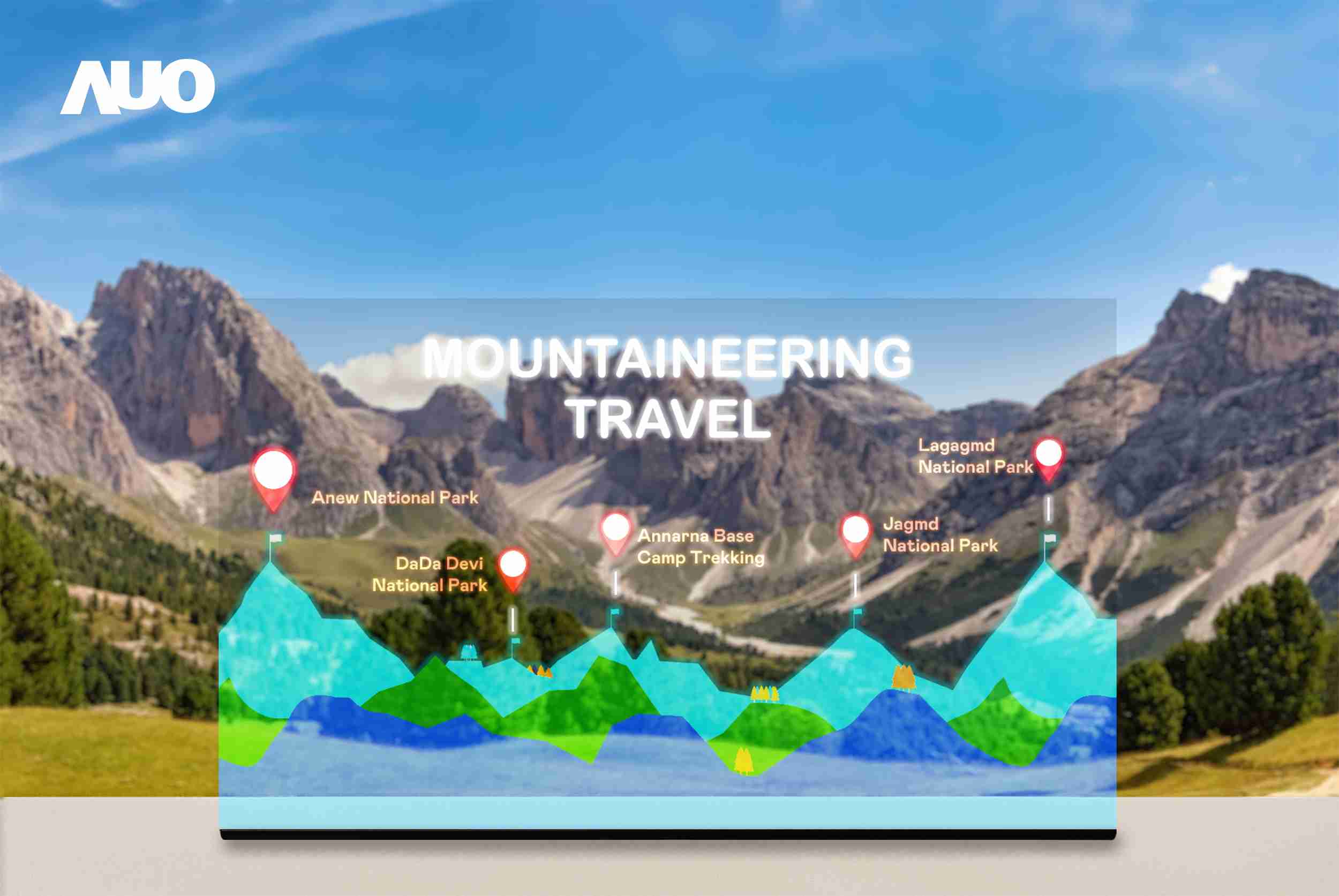 JDB电子展示全球单片尺寸最大(*)42吋透明Micro LED显示器拼接而成的〝64吋透明Micro LED显示器〞，，，，具备高透明度、、、、1,000 nits高亮度、、、广色域、、采用三边无边框的无缝拼接等多重特色，，，呈现超高清、、、、细腻画质而不遮挡后方视觉，，，满足层峰需求，，，可广泛运用于零售、、、艺术展览或商业空间等场域